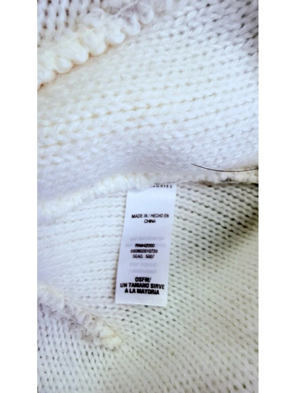 Heavy Toboggan Ivory, Teal, Brown Fair Isle Pattern Fleece Inside One Size